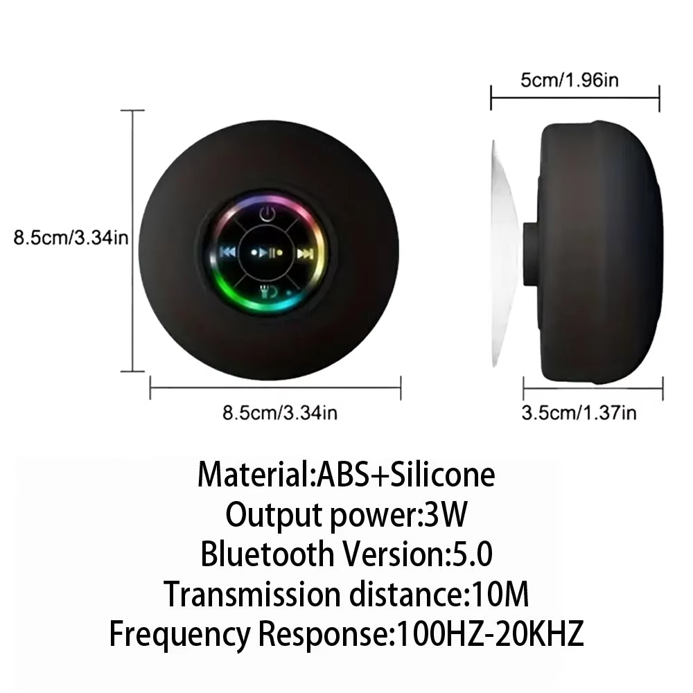 Portable Waterproof Bluetooth Speaker with Suction Cup – Mini Stereo Sound Box