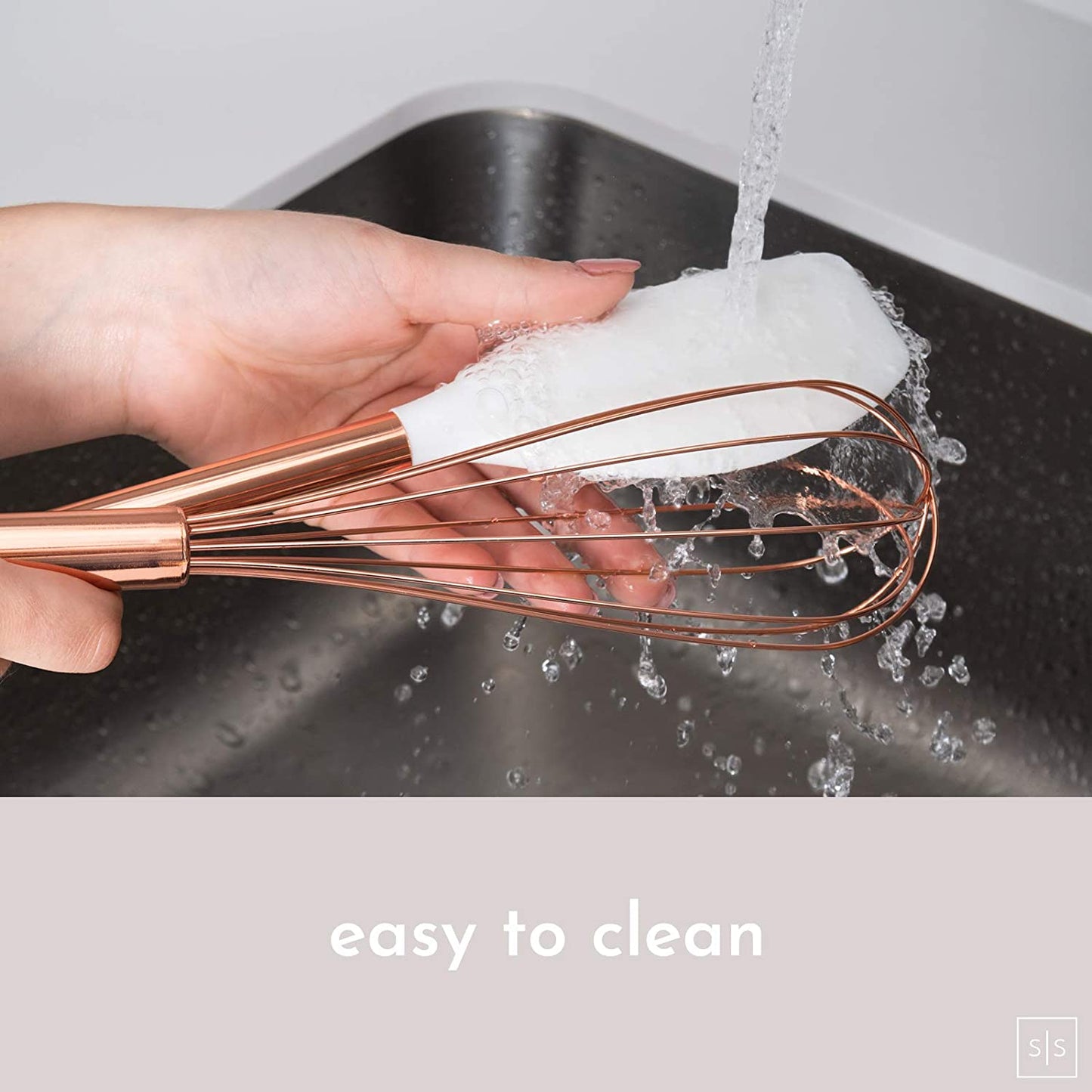 17 Pcs White Silicone & Copper Kitchen Utensils Set with Holder - Rose Gold Kitchen Utensils Set Includes White & Copper Measuring Cups and Spoons & Copper Utensil Holder - Kitchen Accessories