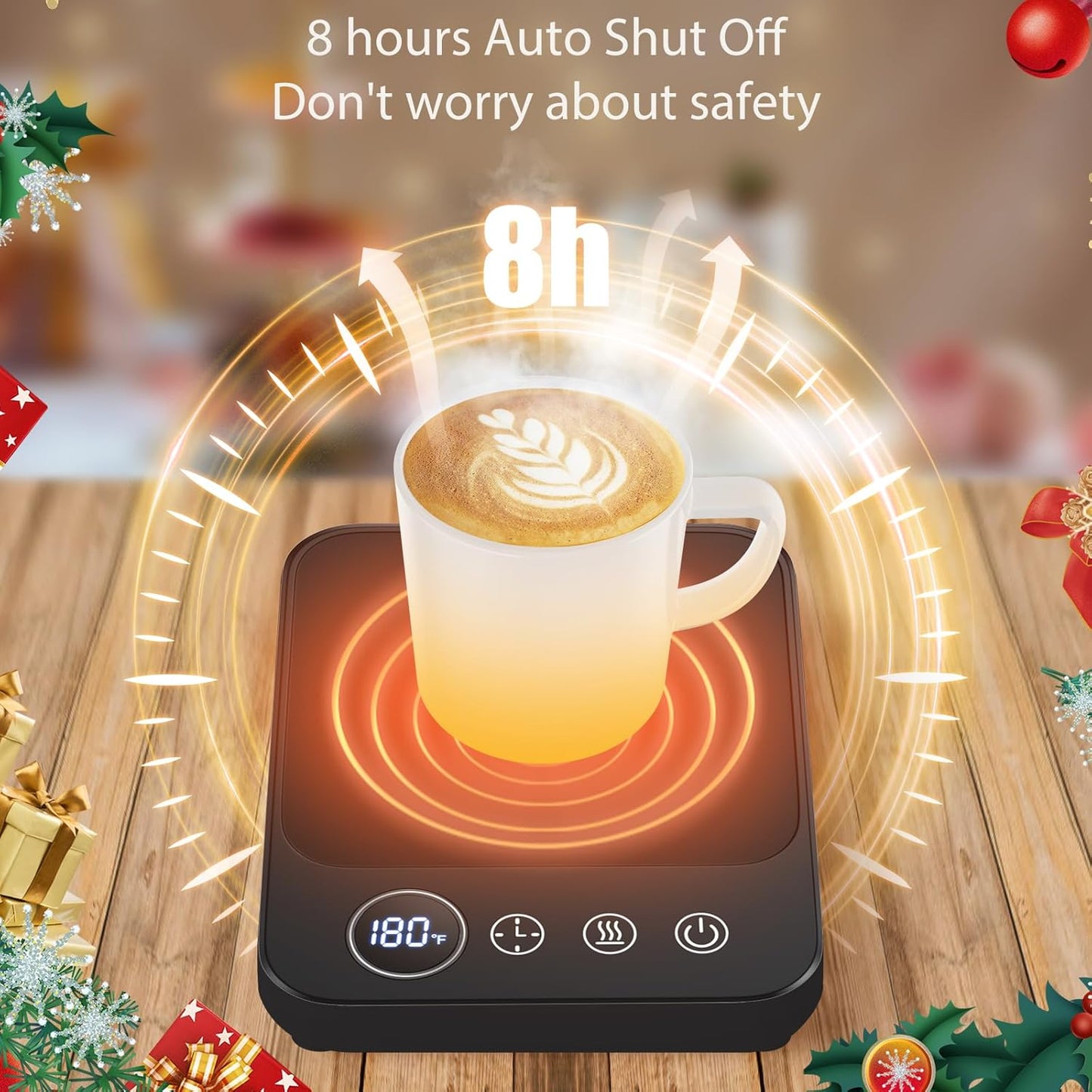 Coffee Mug Warmer, Electric Mug Cup Warmer for Desk, Mug Warmer for Coffee, Milk, Tea, Auto Shut Off, 6 Temp Settings, Coffee Warmer Plate for Home Office Kitchen, Gift for Women Men (No Cup)