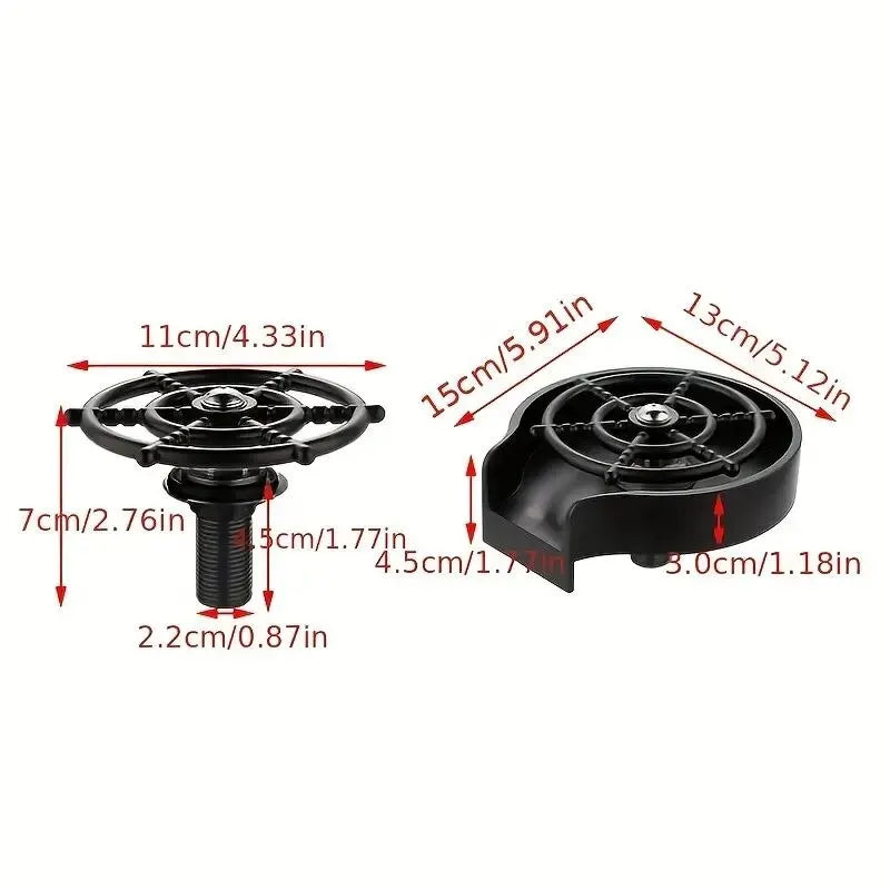1Pc Plastic Automatic Cup Washer High Pressure Glass Cleaner for Kitchen Sink