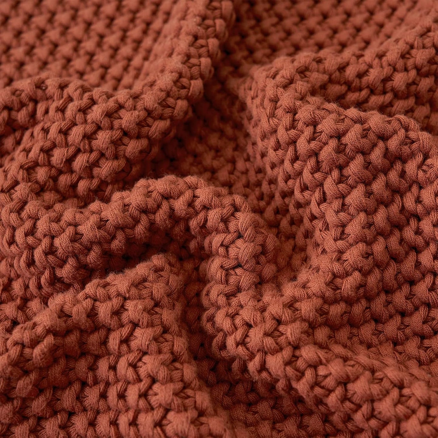 Organic Cotton Chunky Knit Throw Blanket – Soft, Cozy & Lightweight (51” x 63”)