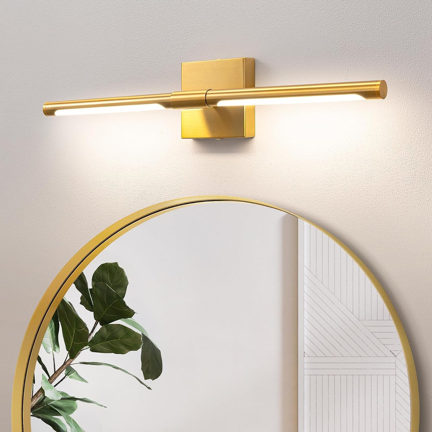 24-Inch Gold LED Vanity Light - Modern Bathroom Over Mirror Sconce, 4000K Adjustable