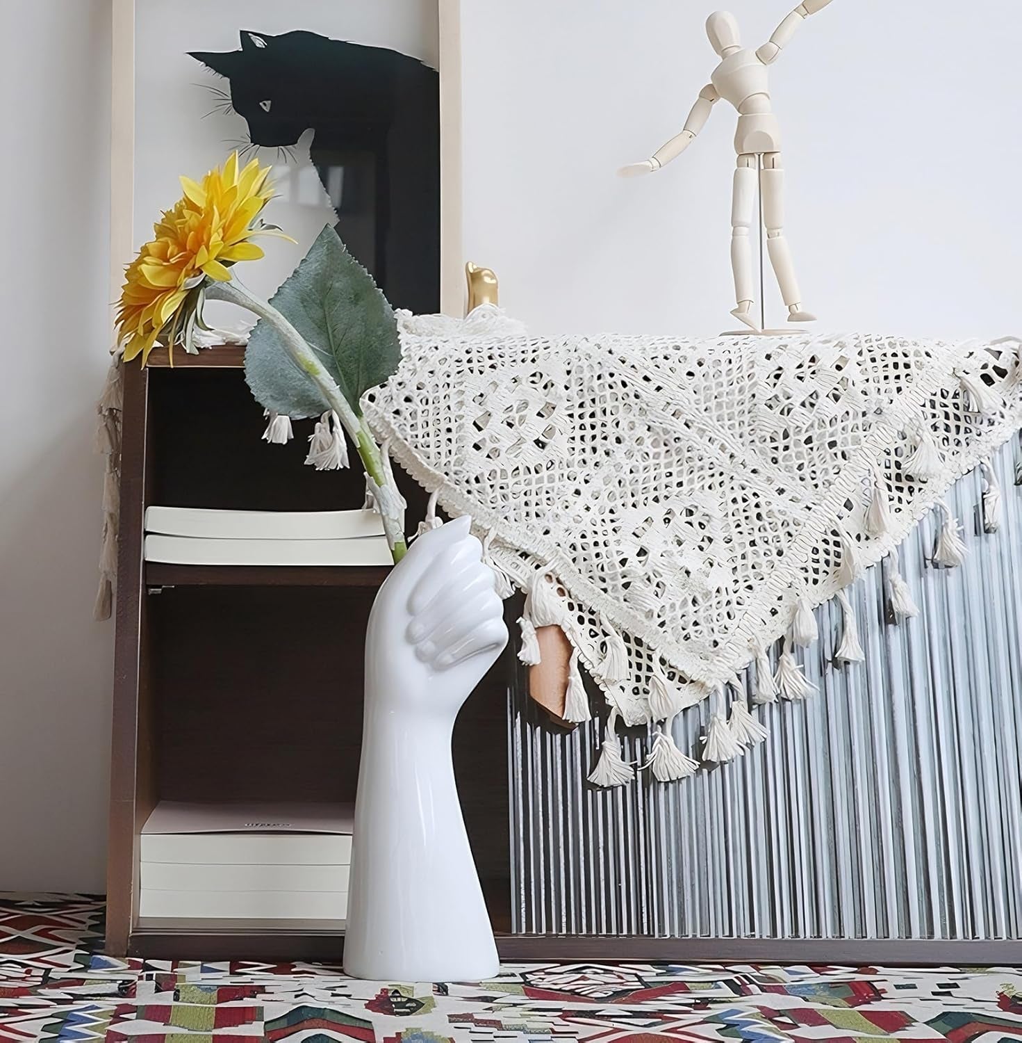 Modern White Ceramic Flower Vases Home Decor Cool Cute Unique  Small Hand Vase for Flowers Table Centrepiece Decorative