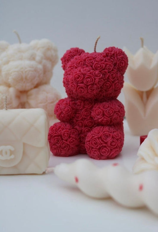 Handcrafted Rose Cluster Candles – Cute Bear & Rabbit Shapes for Aromatherapy & Decor