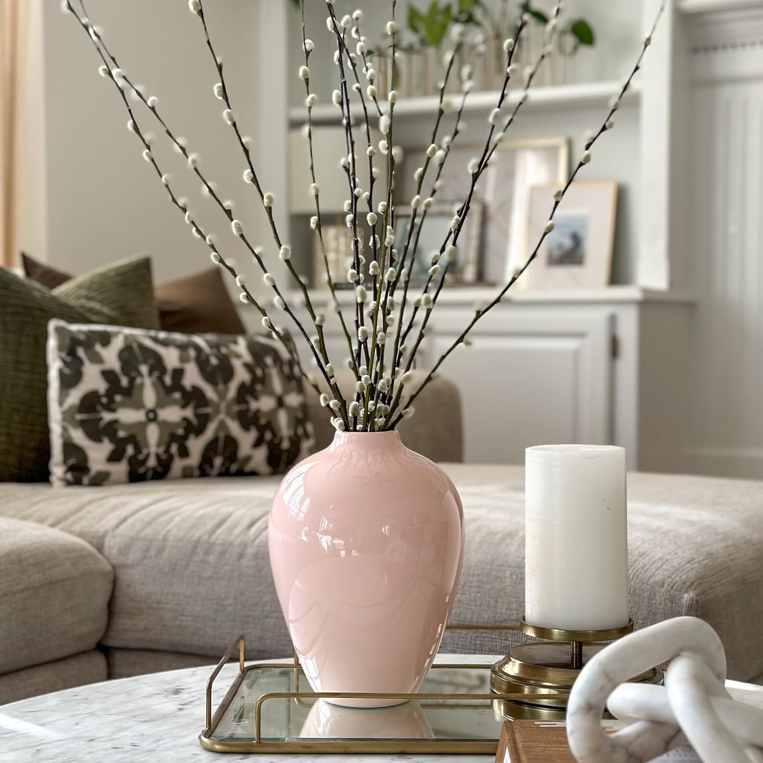 Elegant Modern Porcelain Vase – Glossy Ceramic Vase for Flowers & Home Decor
