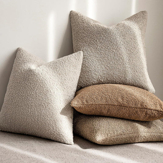 Boucle Throw Pillow Covers – Cozy Textured Decorative Cushion Cases (Set of 2)