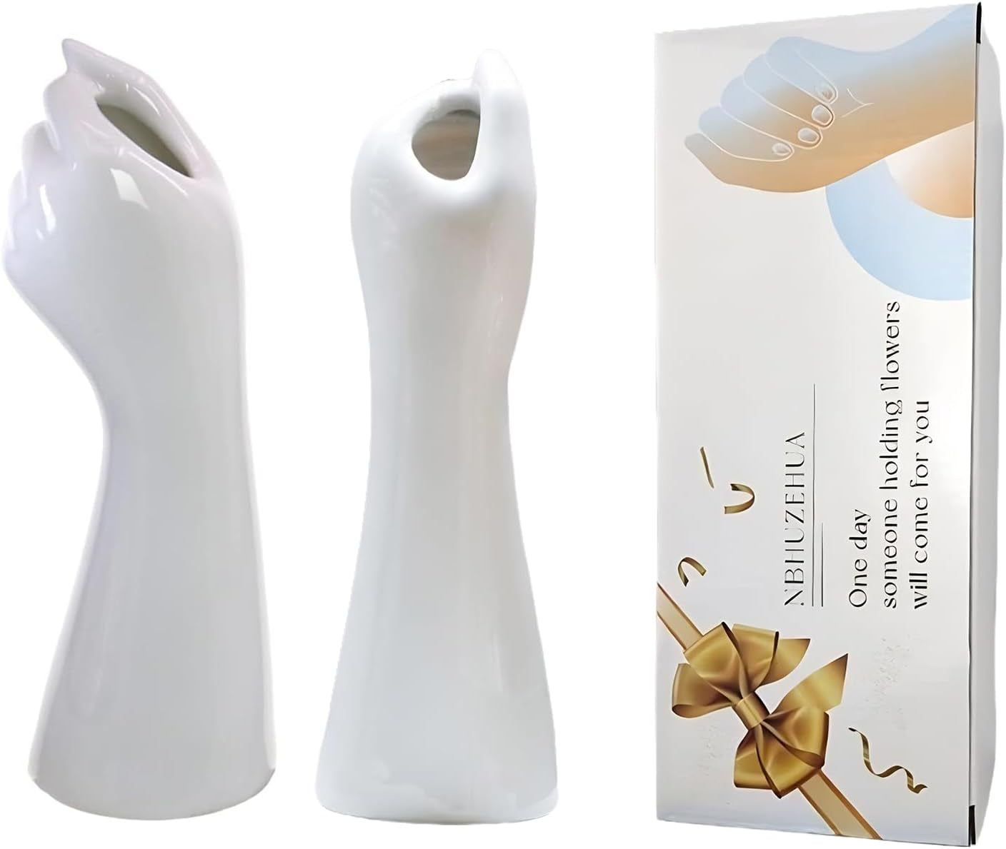 Modern White Ceramic Flower Vases Home Decor Cool Cute Unique  Small Hand Vase for Flowers Table Centrepiece Decorative