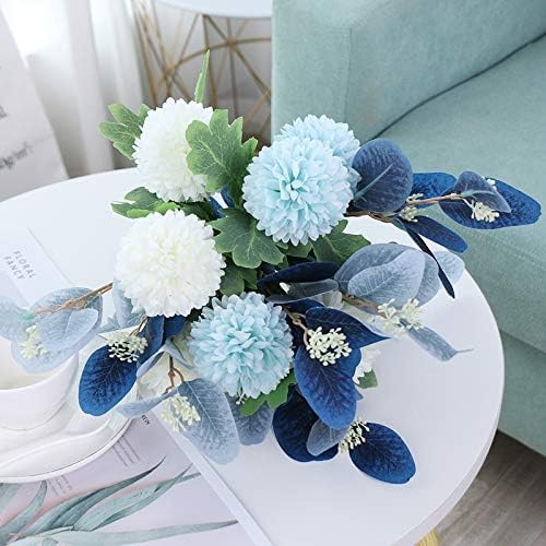Artificial Hydrangea Flower Arrangement with Vase - Faux Flowers for Home, Garden, Party & Wedding Decor