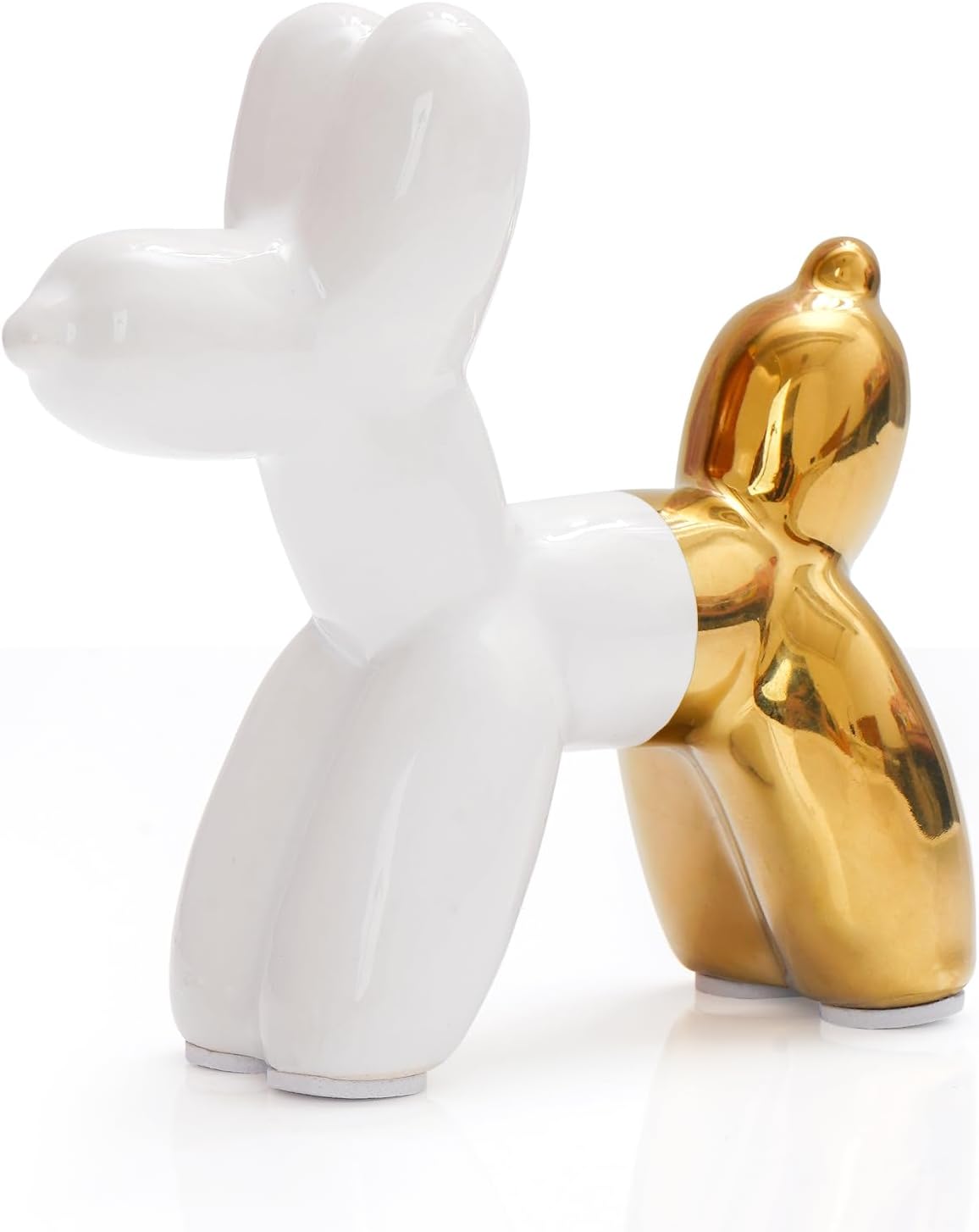 Ceramic Balloon Dog Statue – Modern Decorative Sculpture in Gold and White Variants