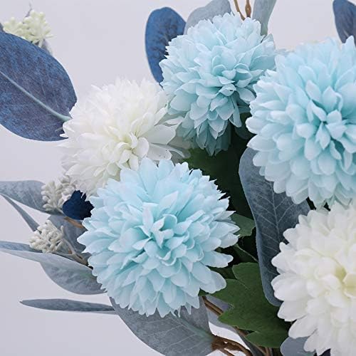 Artificial Hydrangea Flower Arrangement with Vase - Faux Flowers for Home, Garden, Party & Wedding Decor