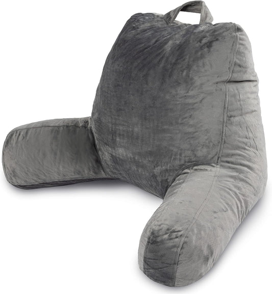 Ultimate Comfort Reading Pillow – Shredded Memory Foam Backrest with Arms and Washable Cover