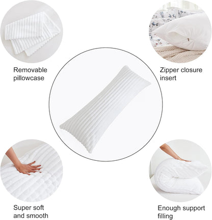 Luxurious Full Body Pillow with Fluffy Faux Fur Cover – Perfect for Side Sleepers & Pregnancy