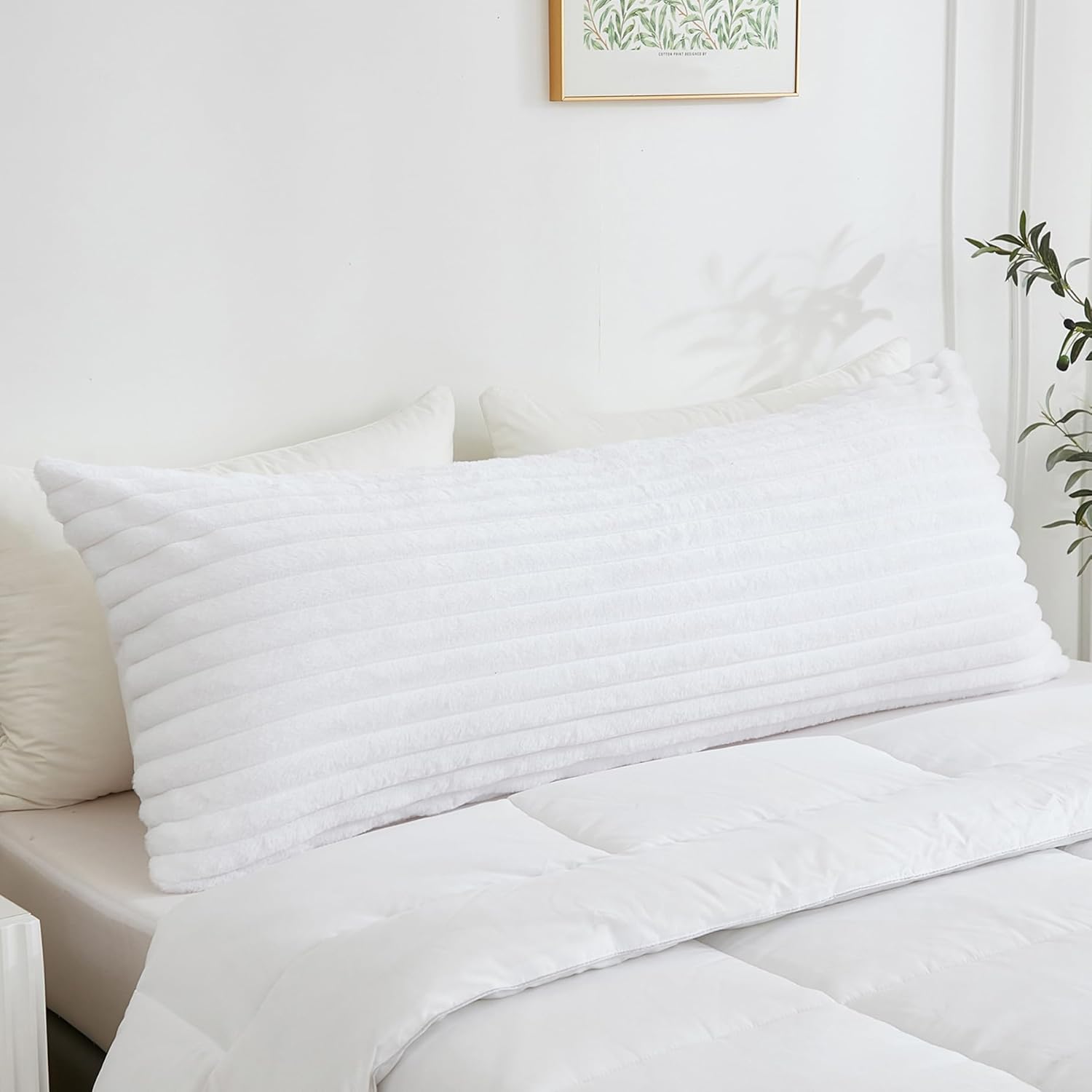 Luxurious Full Body Pillow with Fluffy Faux Fur Cover – Perfect for Side Sleepers & Pregnancy