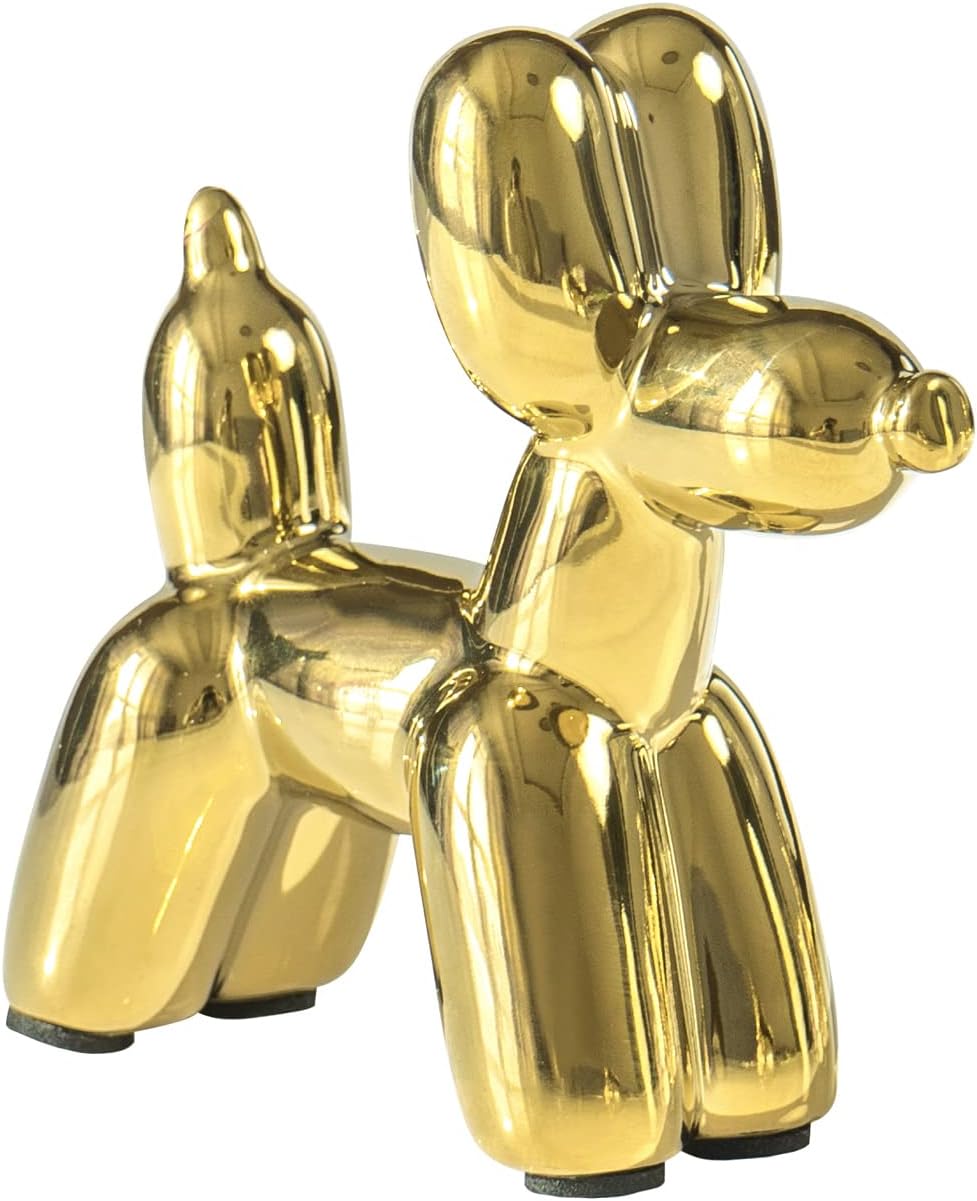 Ceramic Balloon Dog Statue – Modern Decorative Sculpture in Gold and White Variants