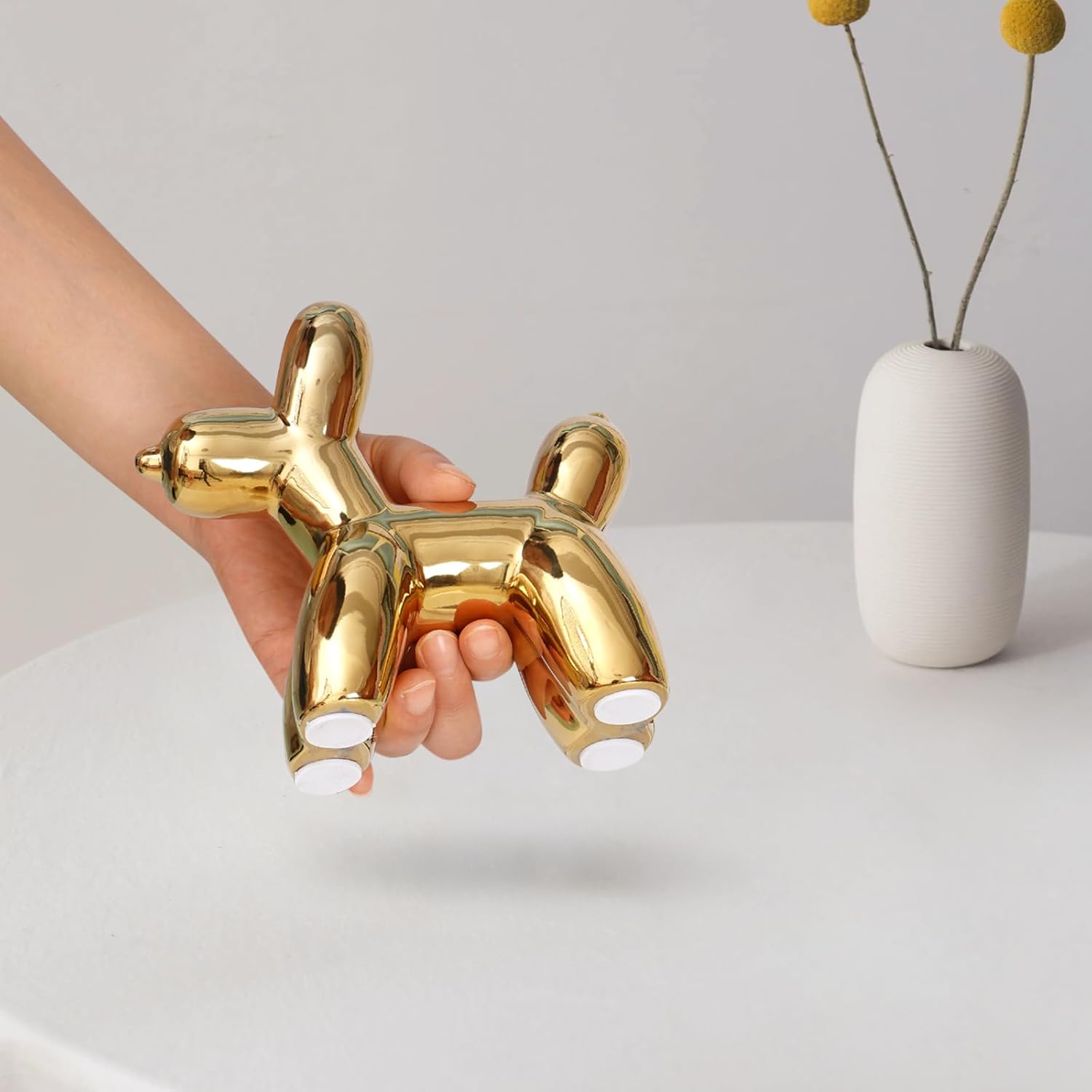 Ceramic Balloon Dog Statue – Modern Decorative Sculpture in Gold and White Variants