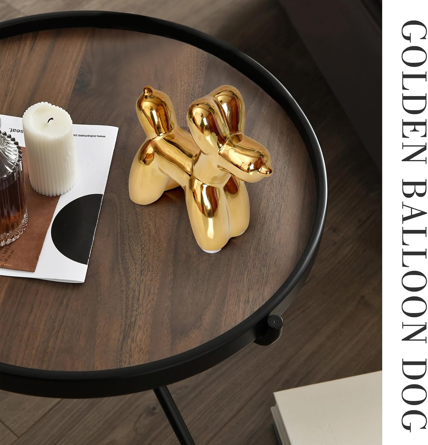 Ceramic Balloon Dog Statue – Modern Decorative Sculpture in Gold and White Variants