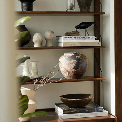 Rustic Farmhouse Terracotta Vase – Handcrafted Neutral Ceramic Vases for Living Room Decor