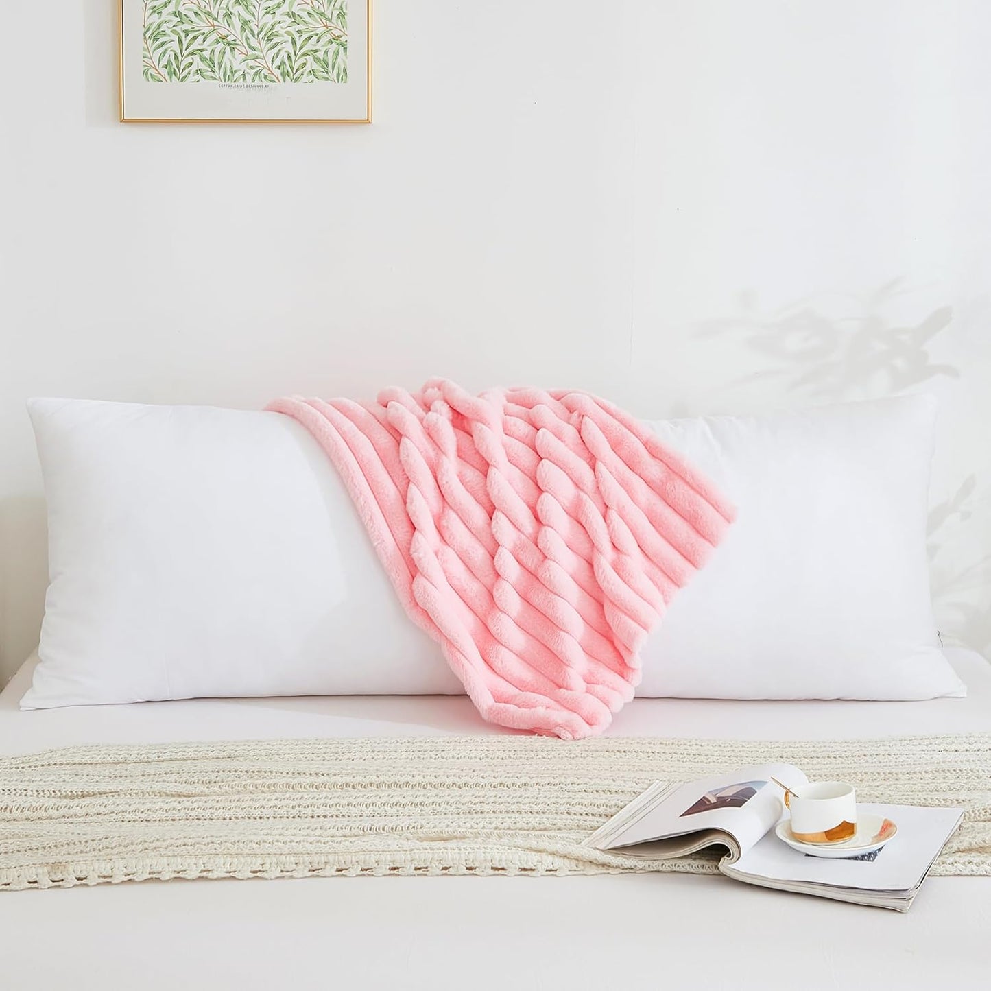 Luxurious Full Body Pillow with Fluffy Faux Fur Cover – Perfect for Side Sleepers & Pregnancy