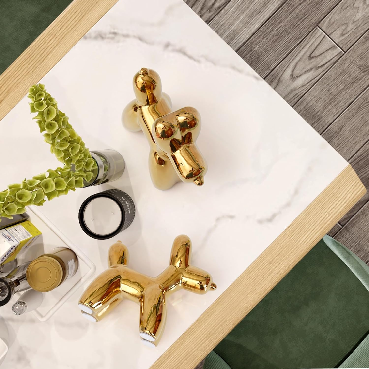 Ceramic Balloon Dog Statue – Modern Decorative Sculpture in Gold and White Variants