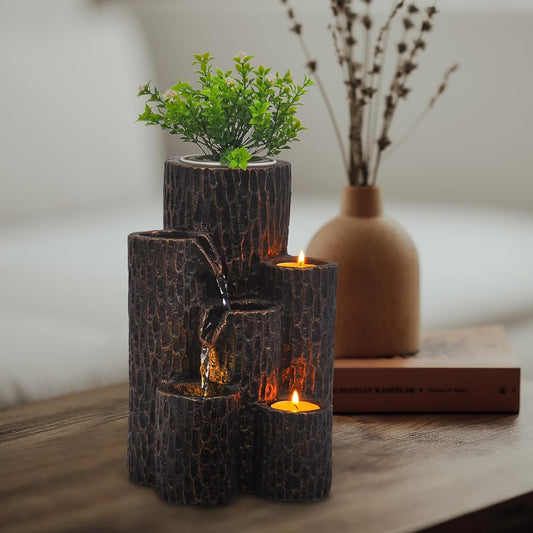 3-Tier Indoor Tabletop Water Fountain – Relaxing Mini Waterfall
