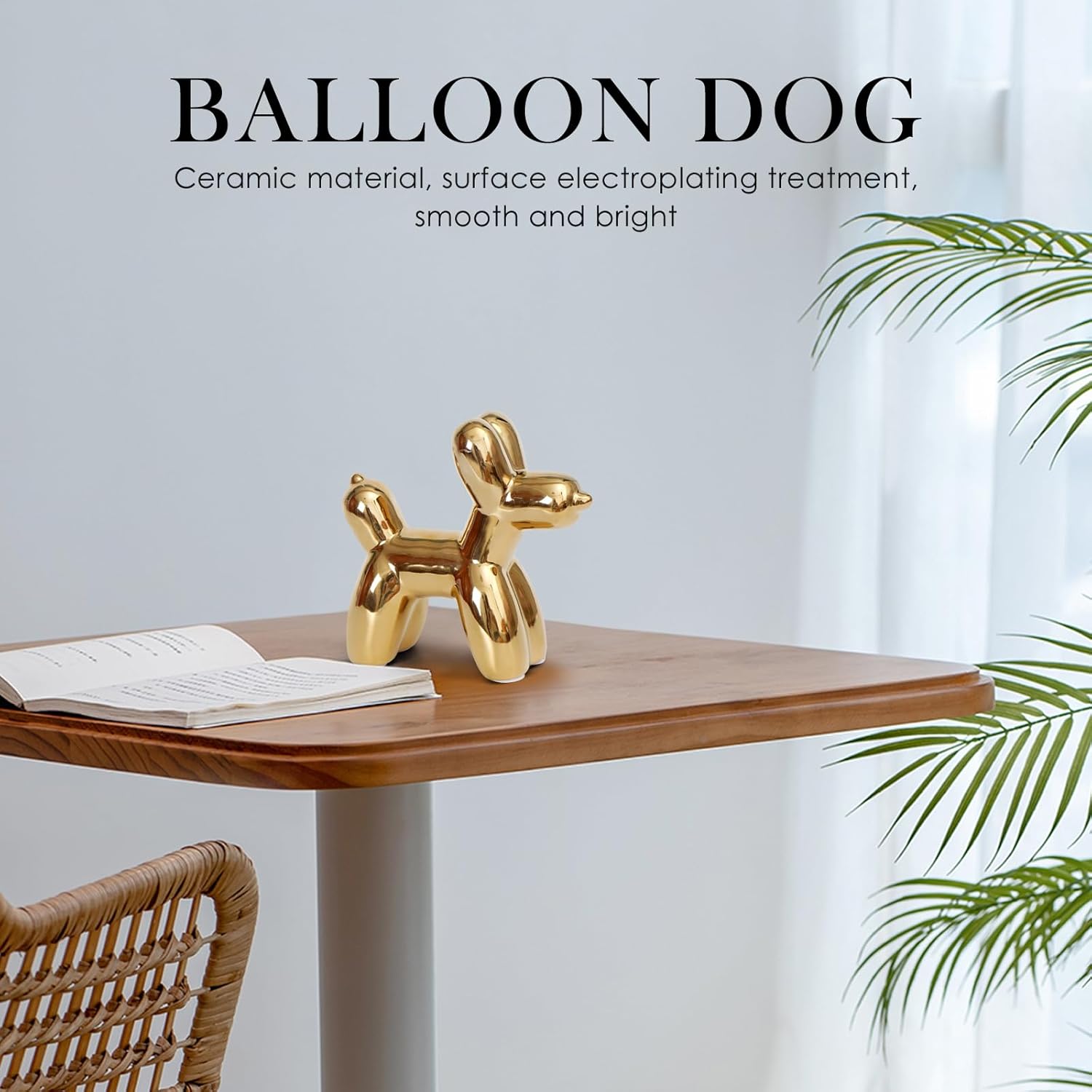 Ceramic Balloon Dog Statue – Modern Decorative Sculpture in Gold and White Variants