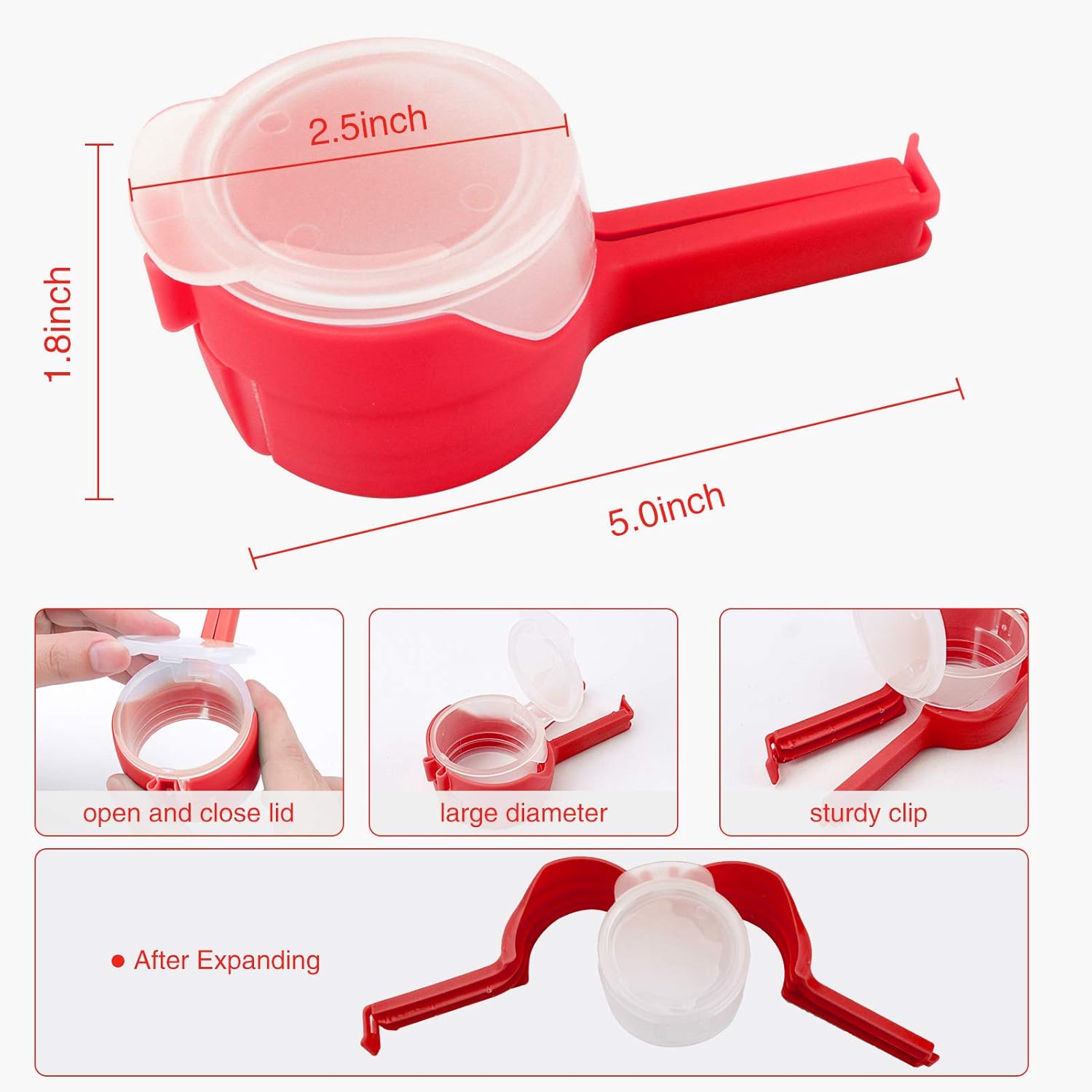 4Pcs Food Bag Clips with Pour Spouts – Perfect for Storing & Pouring Small Foods, Liquids, Flour, and Baby Food