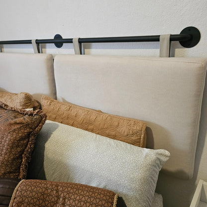 Modern Adjustable Queen Headboard – Wall-Mount Upholstery with Button Tufting