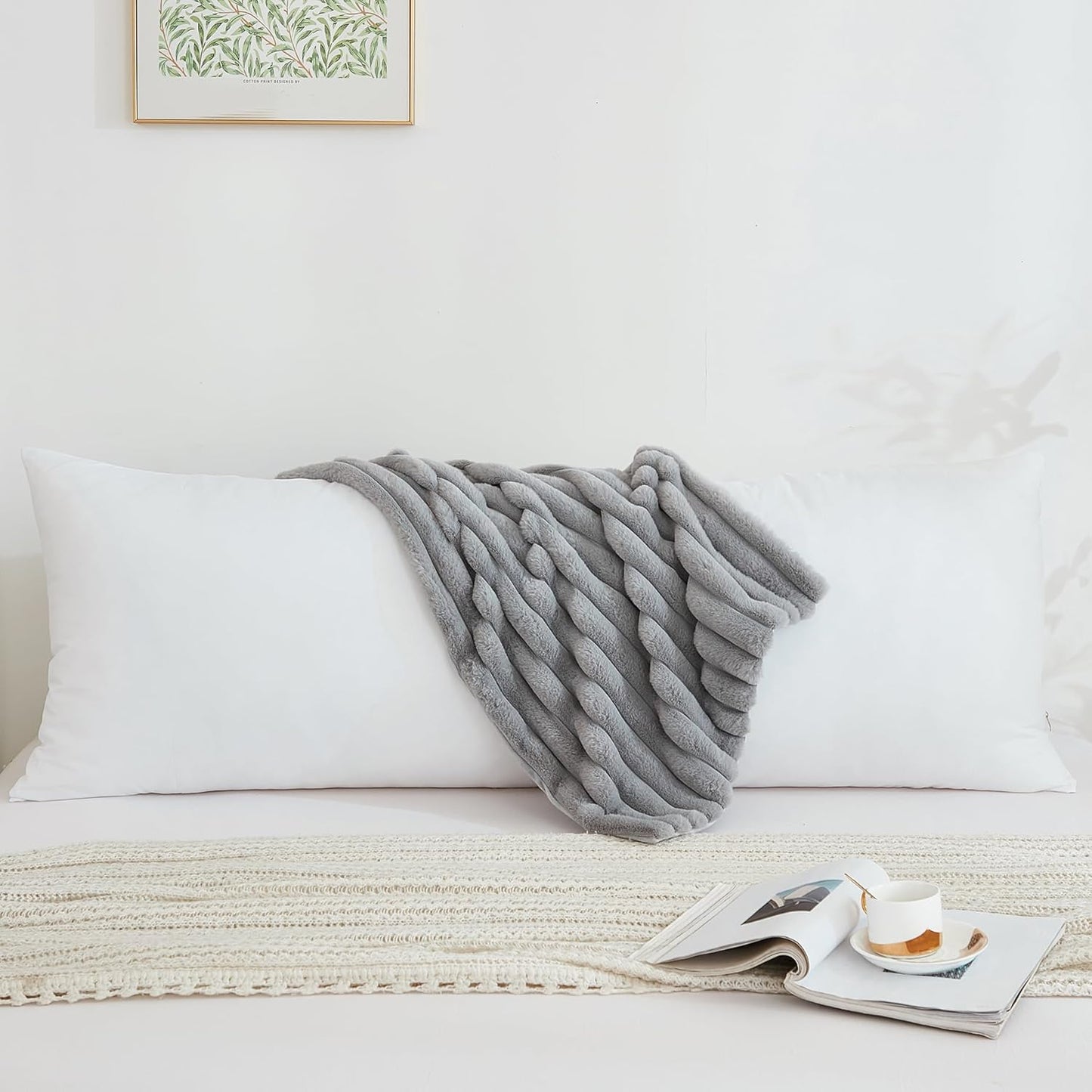 Luxurious Full Body Pillow with Fluffy Faux Fur Cover – Perfect for Side Sleepers & Pregnancy