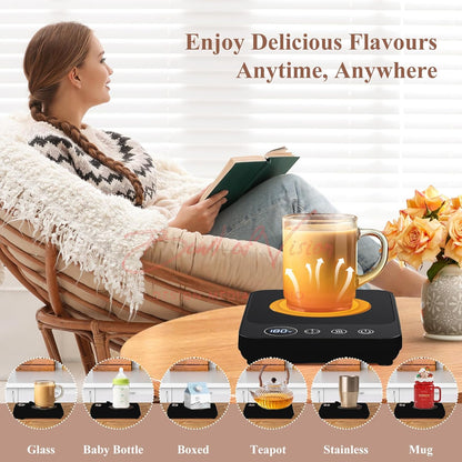 Coffee Mug Warmer, Electric Mug Cup Warmer for Desk, Mug Warmer for Coffee, Milk, Tea, Auto Shut Off, 6 Temp Settings, Coffee Warmer Plate for Home Office Kitchen, Gift for Women Men (No Cup)