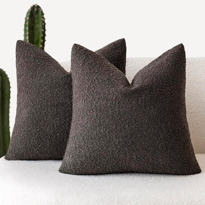 Boucle Throw Pillow Covers – Cozy Textured Decorative Cushion Cases (Set of 2)