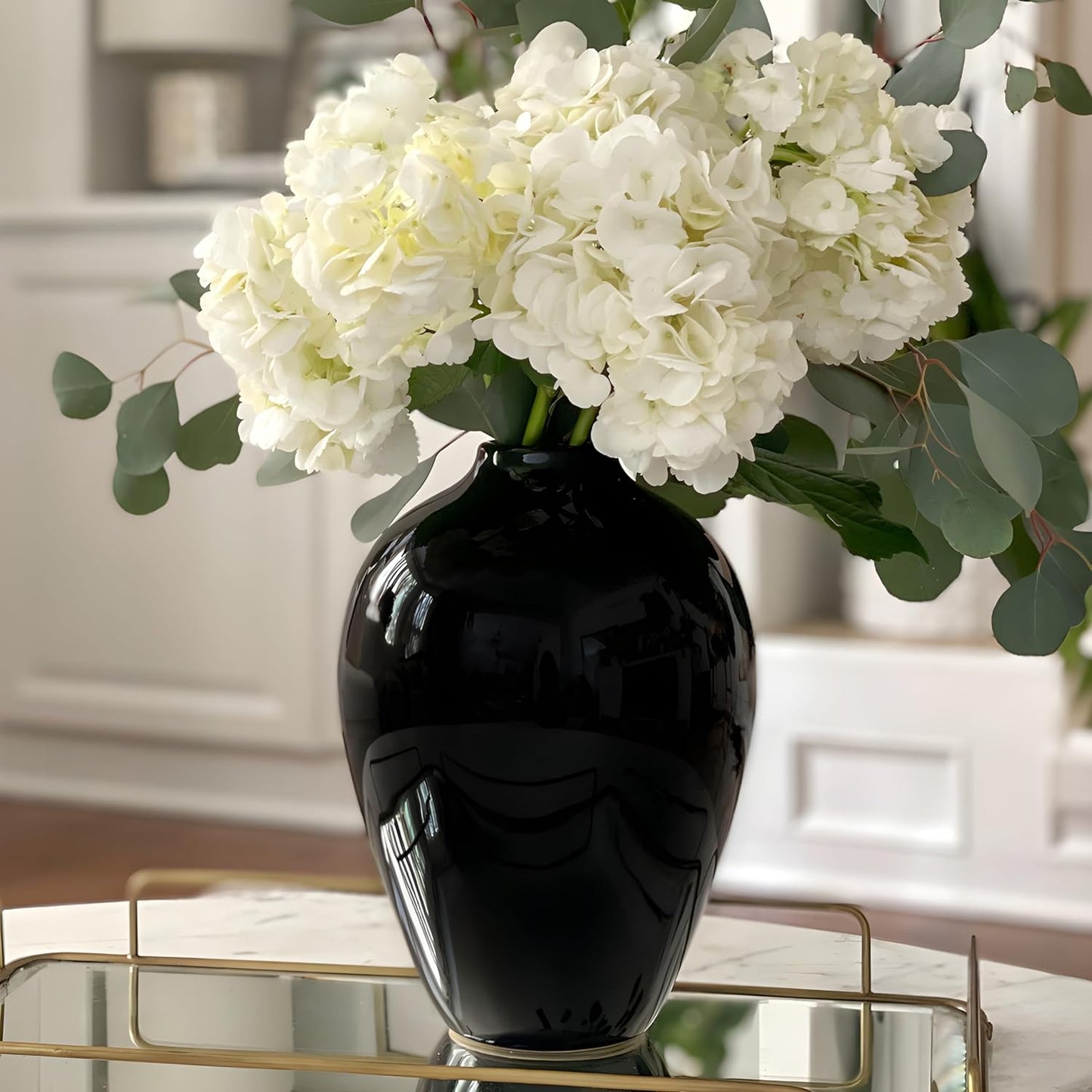 Elegant Modern Porcelain Vase – Glossy Ceramic Vase for Flowers & Home Decor