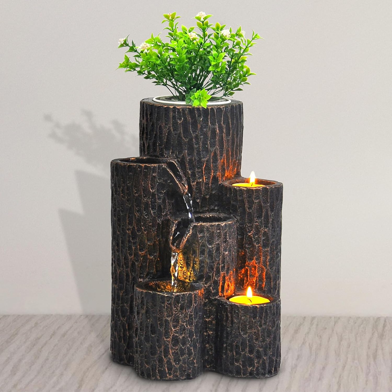 3-Tier Indoor Tabletop Water Fountain – Relaxing Mini Waterfall