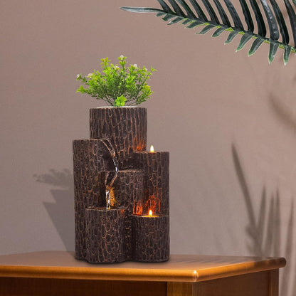 3-Tier Indoor Tabletop Water Fountain – Relaxing Mini Waterfall