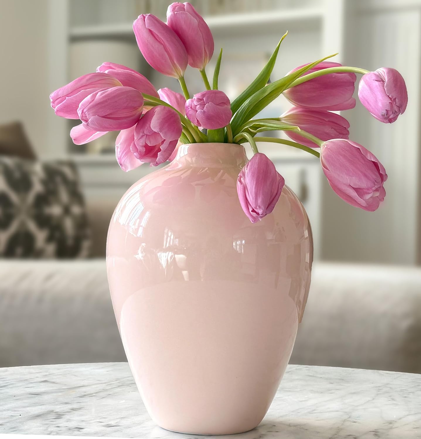 Elegant Modern Porcelain Vase – Glossy Ceramic Vase for Flowers & Home Decor