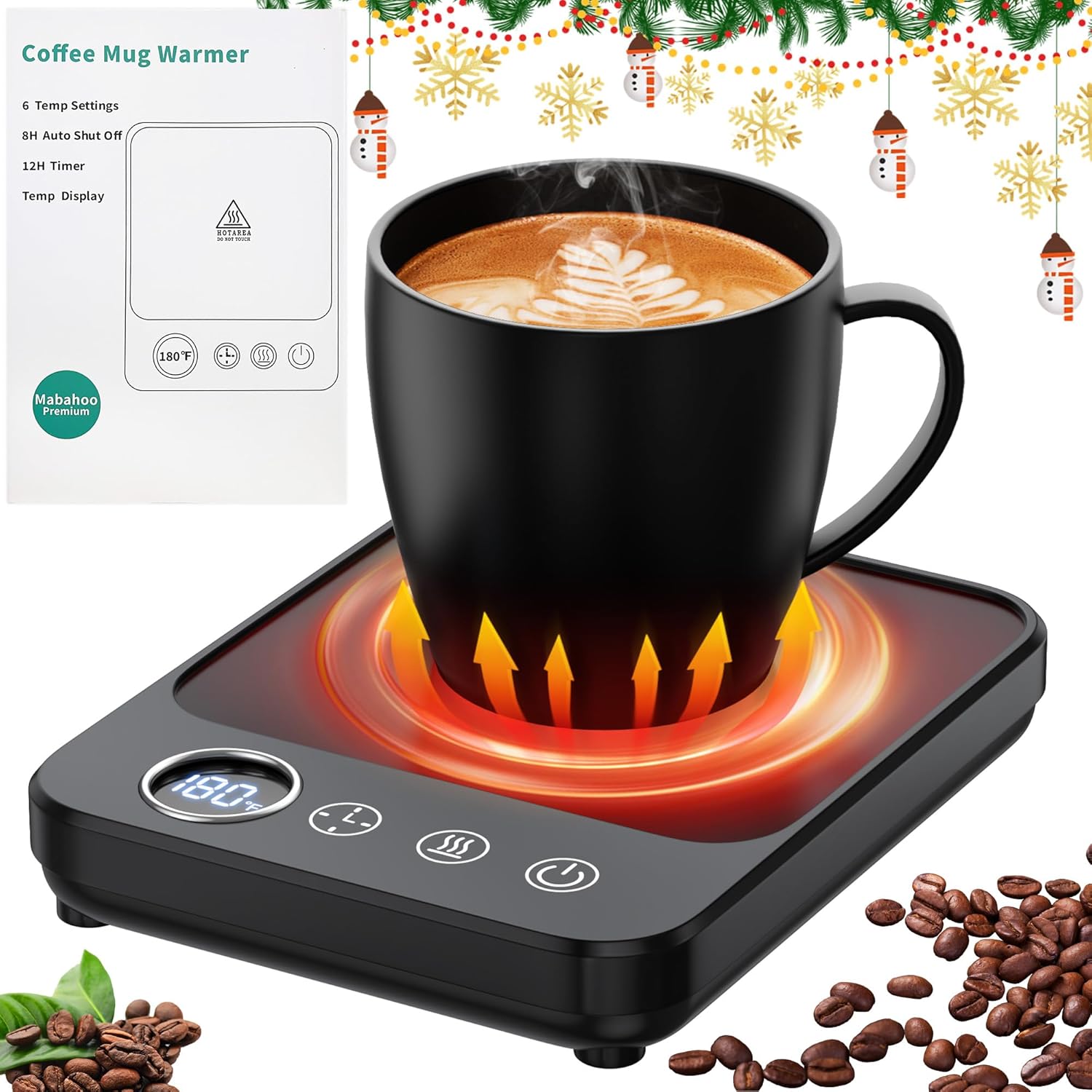 Coffee Mug Warmer, Electric Mug Cup Warmer for Desk, Mug Warmer for Coffee, Milk, Tea, Auto Shut Off, 6 Temp Settings, Coffee Warmer Plate for Home Office Kitchen, Gift for Women Men (No Cup)