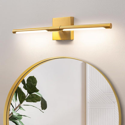 24-Inch Gold LED Vanity Light - Modern Bathroom Over Mirror Sconce, 4000K Adjustable