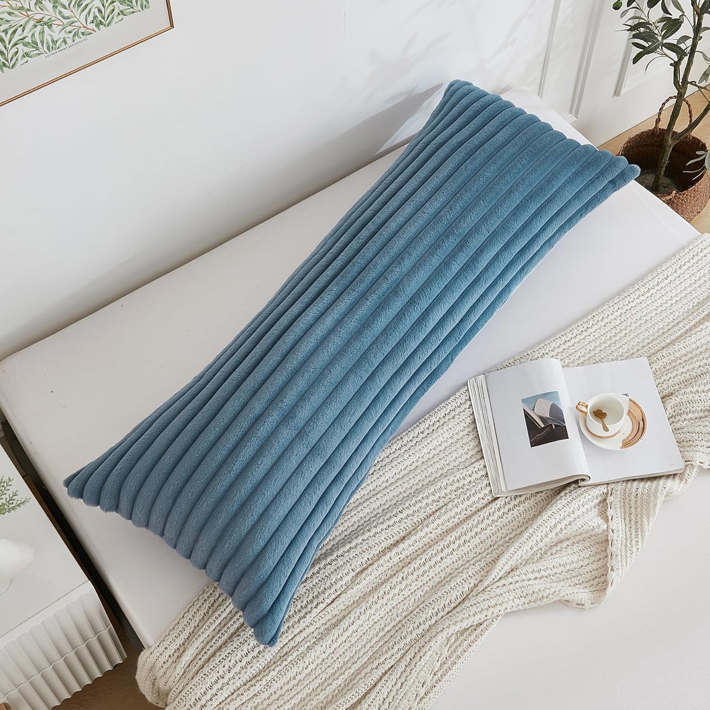 Luxurious Full Body Pillow with Fluffy Faux Fur Cover – Perfect for Side Sleepers & Pregnancy