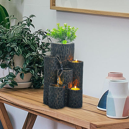 3-Tier Indoor Tabletop Water Fountain – Relaxing Mini Waterfall