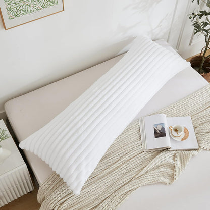 Luxurious Full Body Pillow with Fluffy Faux Fur Cover – Perfect for Side Sleepers & Pregnancy