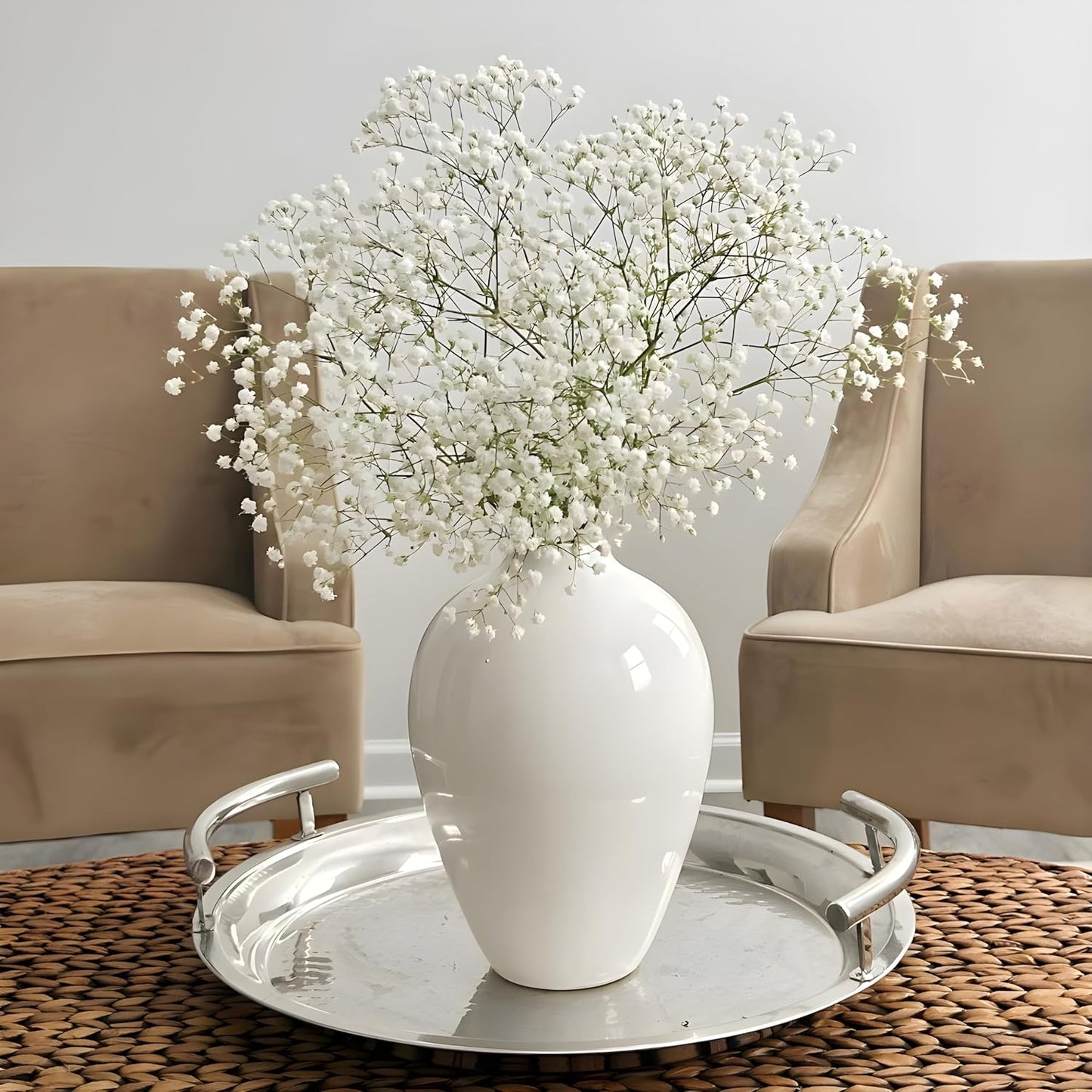 Elegant Modern Porcelain Vase – Glossy Ceramic Vase for Flowers & Home Decor