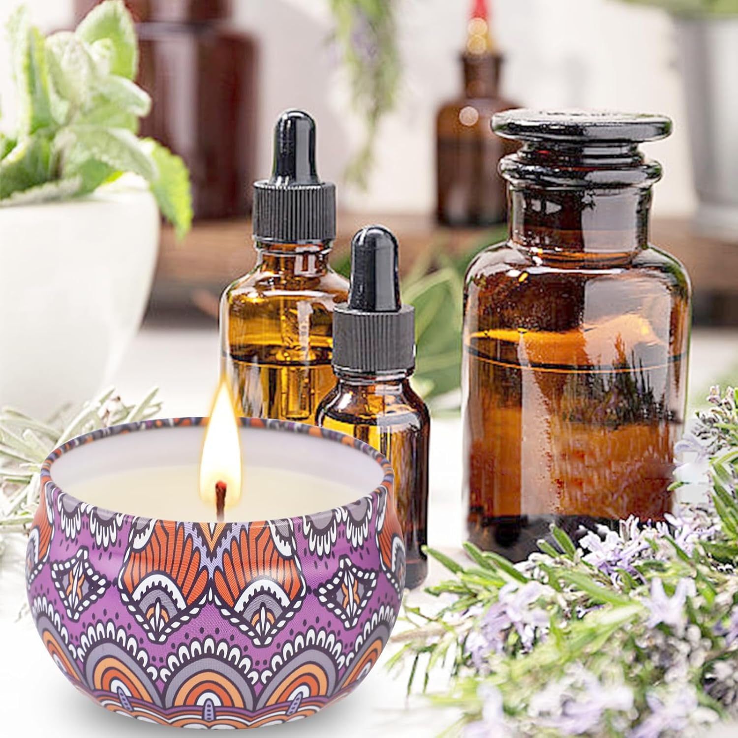 24 Pack Candles, Cinnamon Apple Scented, 2.5Oz Scented Candles with Essential Oils, 480H Long Lasting Aromatherapy Candle Gift Set Soy Candles for Christmas, Anniversary, Thanksgiving