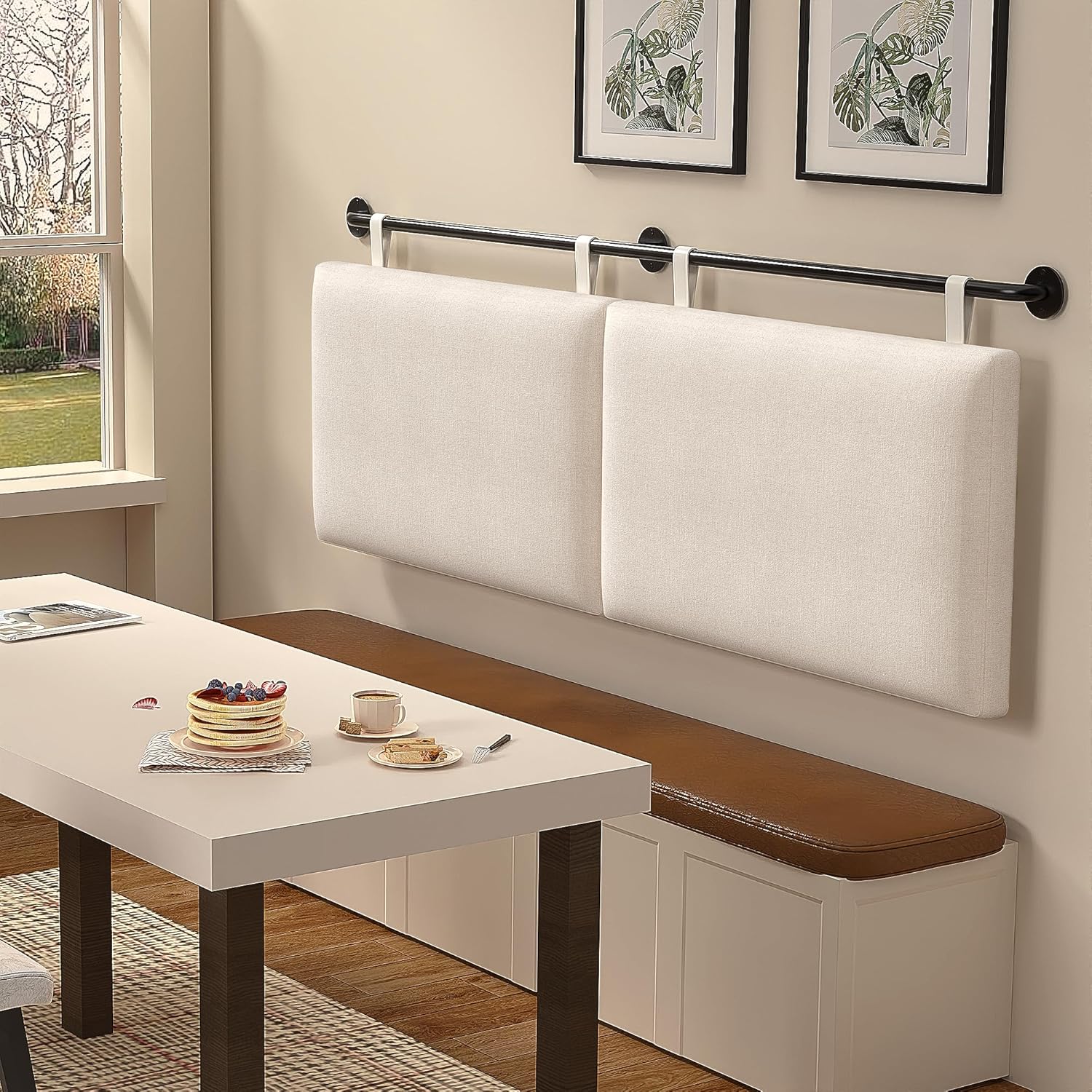 Modern Adjustable Queen Headboard – Wall-Mount Upholstery with Button Tufting