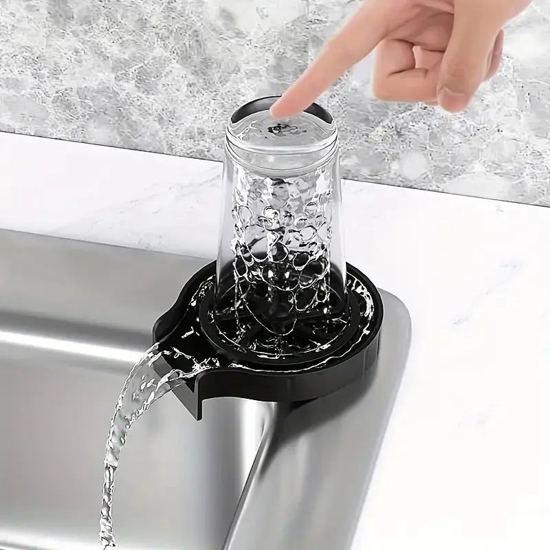1Pc Plastic Automatic Cup Washer High Pressure Glass Cleaner for Kitchen Sink
