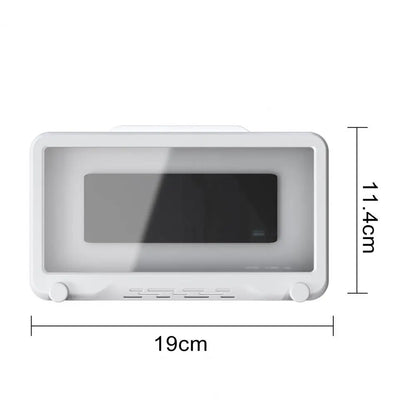 Waterproof Wall-Mounted Bathroom Phone Holder - Touch Screen, White Mobile Phone Case