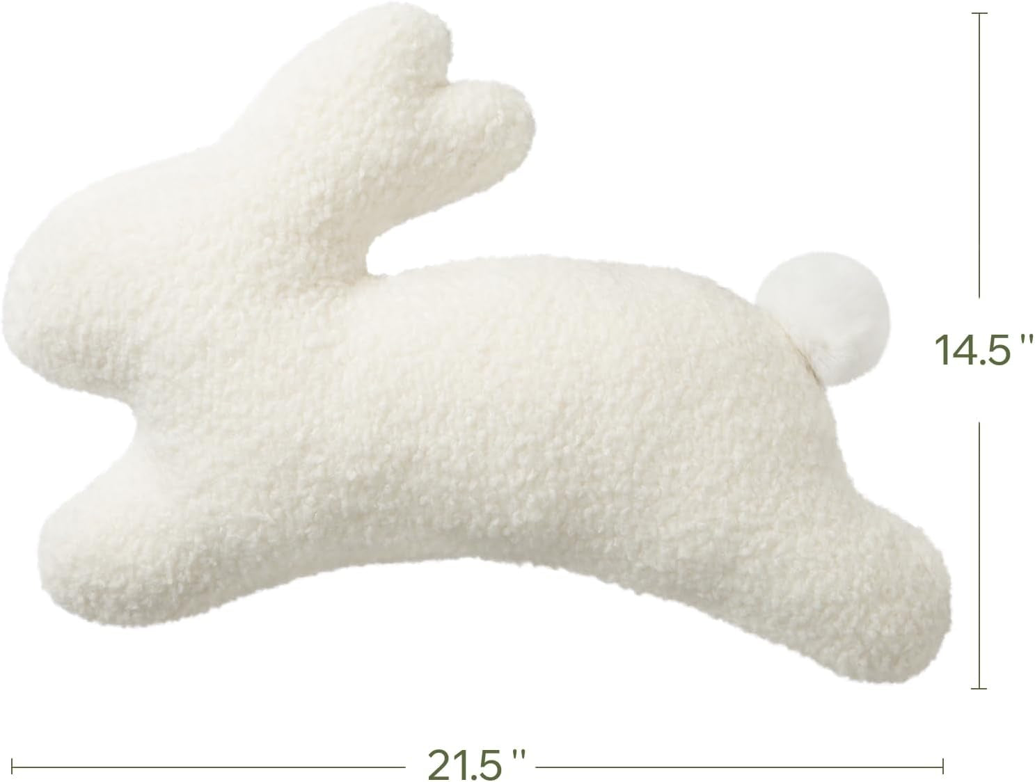 Bunny Shaped Throw Pillow – Plush Sherpa Rabbit Cushion for Couch, Bed & Living Room Decor