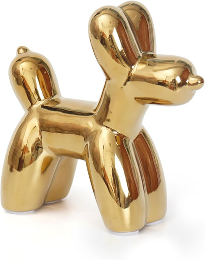 Ceramic Balloon Dog Statue – Modern Decorative Sculpture in Gold and White Variants