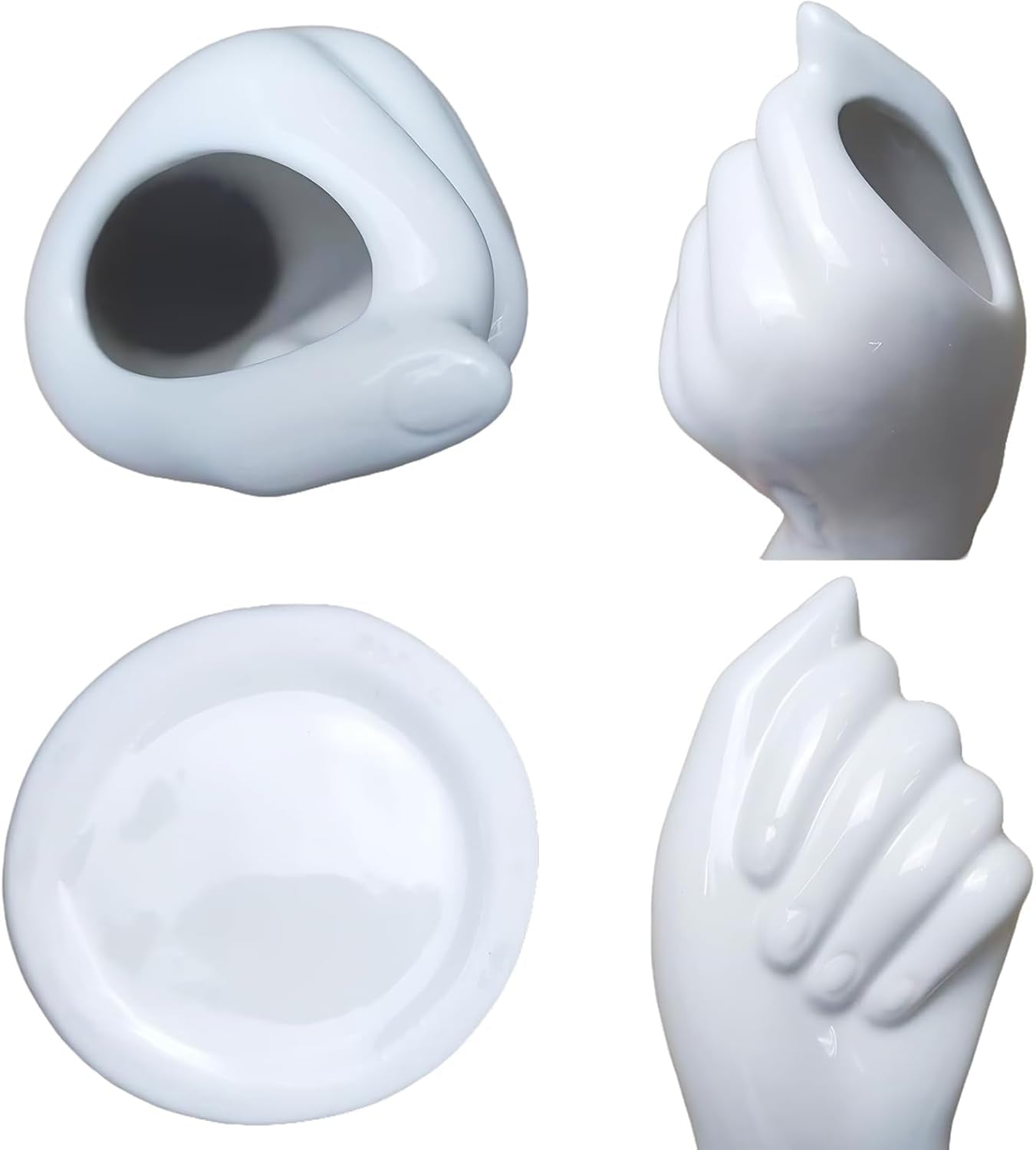 Modern White Ceramic Flower Vases Home Decor Cool Cute Unique  Small Hand Vase for Flowers Table Centrepiece Decorative