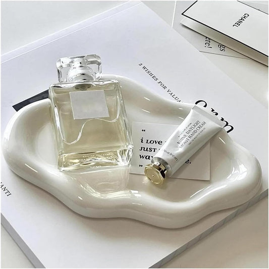 Charming Cloud Ceramic Jewelry Dish – Modern Ring Holder & Trinket Tray
