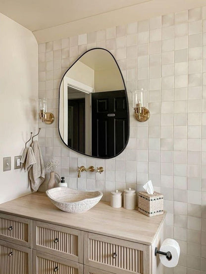 Modern Asymmetrical Wall Mirror – Artistic Metal Framed Decor for Any Room