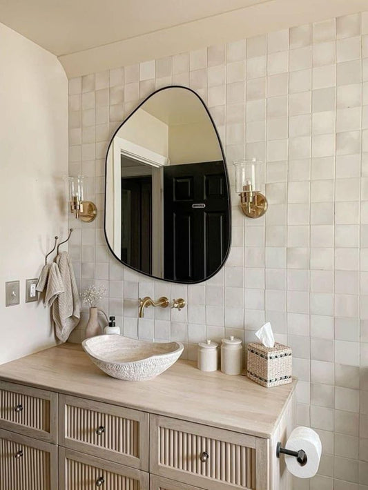 Modern Asymmetrical Wall Mirror – Artistic Metal Framed Decor for Any Room